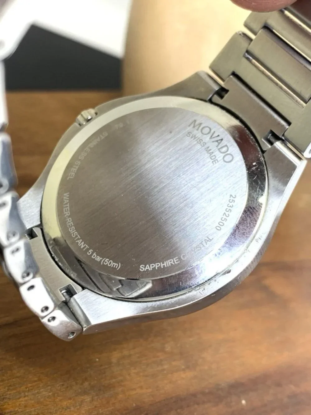 Movado Men's Watch 0607541 SE Black Dial Swiss Quartz Silver Steel 41mm